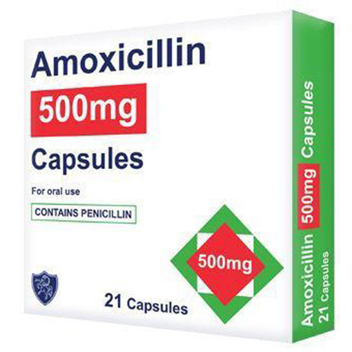 Picture of Amoxicillin 500mg 21 Capsules (POM)