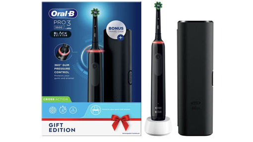 Picture of Oral-B PRO3 3500 BLACK Cross Action & Free Case