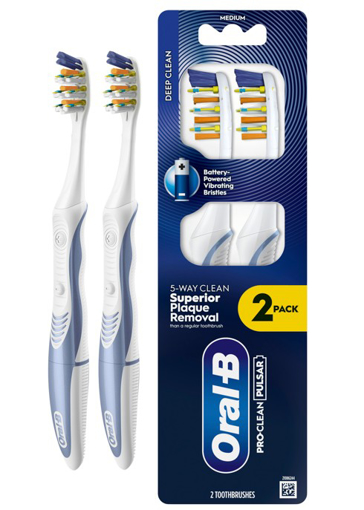 Picture of Oral B Pulsar Pro Clean Medium 2 Pack