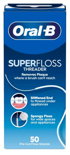Picture of Oral B Superfloss THREADER 50 Pre-Cut Strands