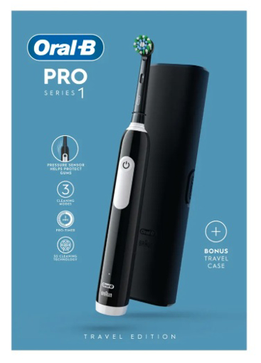 Picture of Oral-B PRO Series 1 Travel - BLACK Cross Action